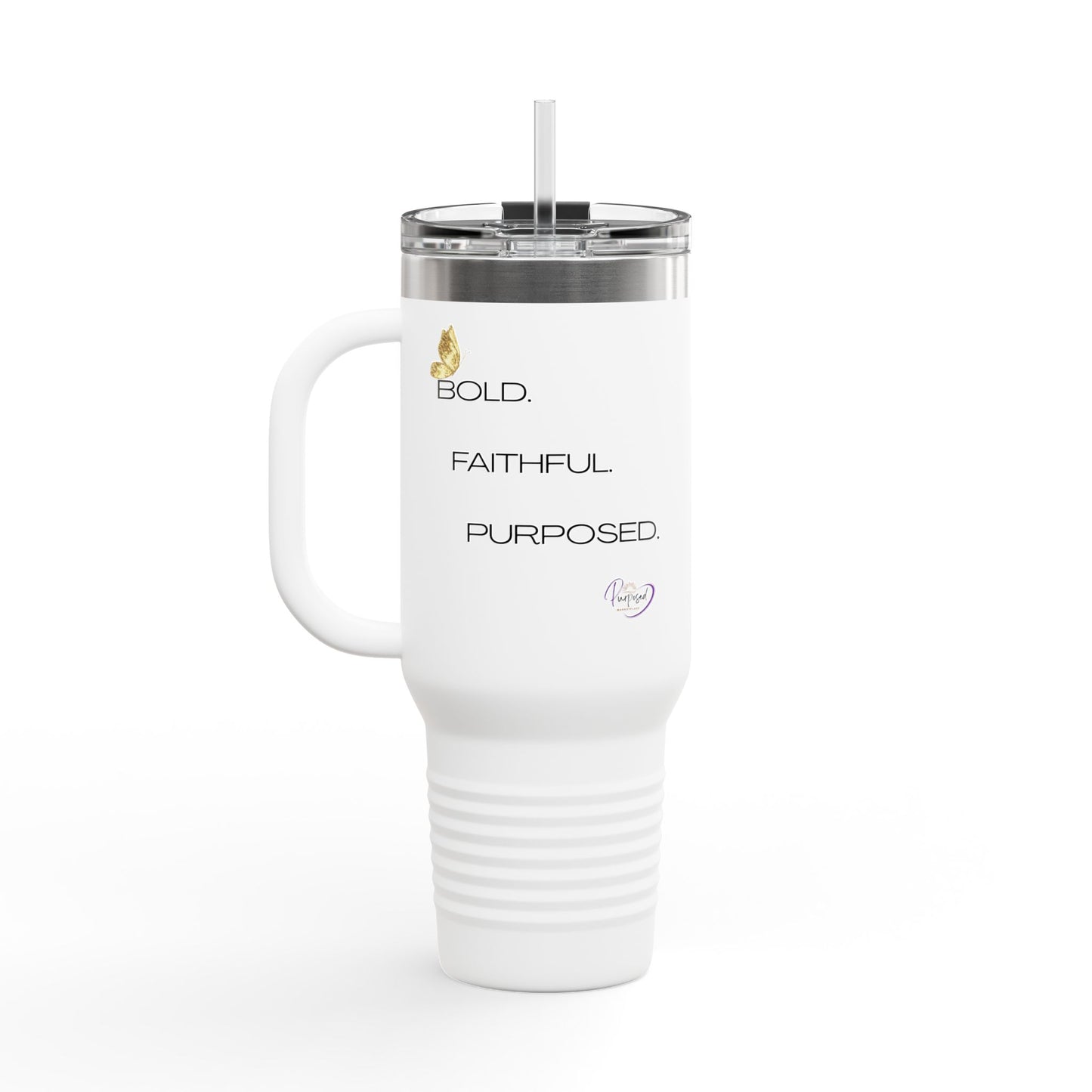 Faith Over Fear Insulated Travel Mug, 40oz | Motivational Drinkware for On-the-Go | Perfect Gift for Adventurers, Coffee, Tea and Water Lovers